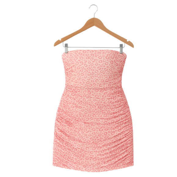 Miscreants Mini Dress & Gloves Yellow & Pink Leopard NWT Size 8 US / 10 UK - Picture 3 of 4